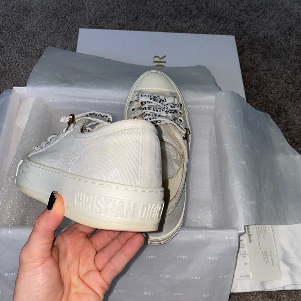 Authentic Dior Women's Cream Sneakers - Picture 4 of 15